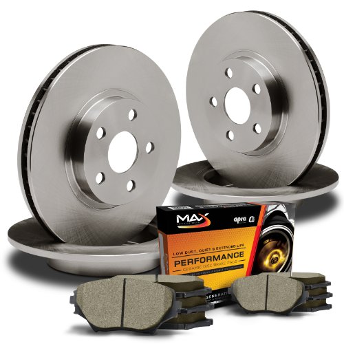Max KT096243 Front + Rear Premium OE Replacement Rotors and Ceramic Pads Combo Brake Kit Brake Kits Max Advanced Brakes KT096243