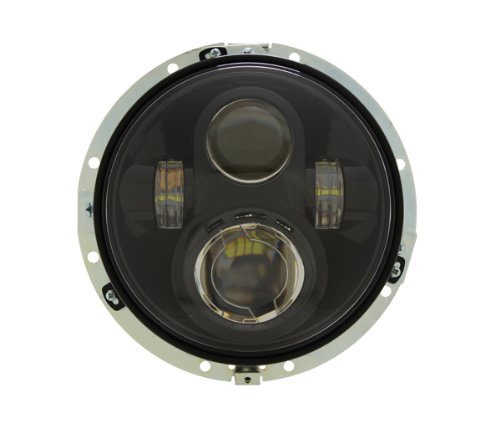 7 LED Projector Head Light Black for Harley Davidson 2012-2013 FLD / 1994-2013 Touring & Softail Models Headlight Bulbs & Assemblies Motodynamic HL-HD-001B