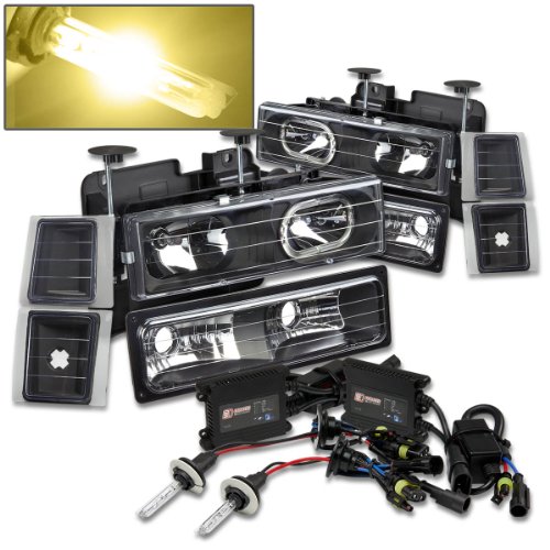 Exterior Accessories Auto Dynasty AD-HLHA-8PC1094BK+9005-3KBLS