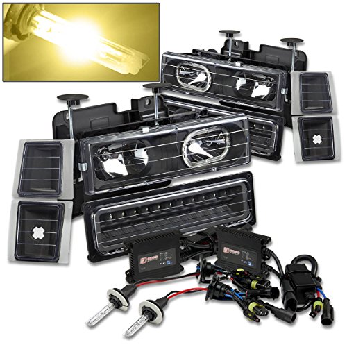Exterior Accessories Auto Dynasty AD-HLOH-8PC1094LEDBK+9005-3KBLS