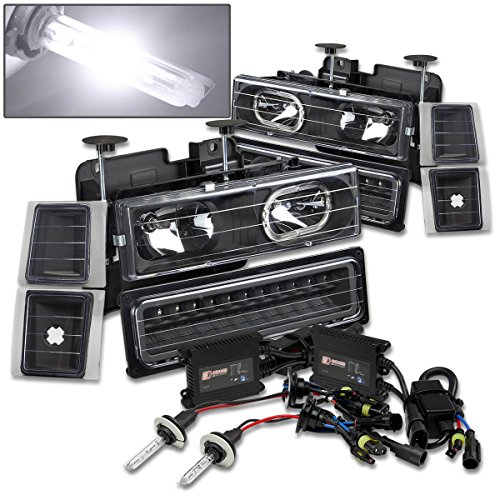 Exterior Accessories Auto Dynasty AD-HLOH-8PC1094LEDBK+9005-6KBLS