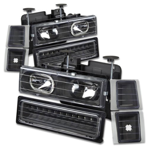 Exterior Accessories Auto Dynasty AD-HL-HA-8P-C1094-LED-BK