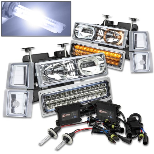 Exterior Accessories Auto Dynasty AD-HLHA-8PC1094LEDCH+9005-10KBLS