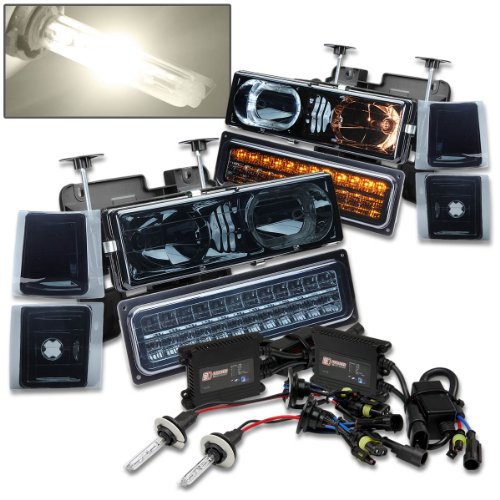 Exterior Accessories Auto Dynasty AD-HLHA-8PC1094LEDSM+9005-43KBLS