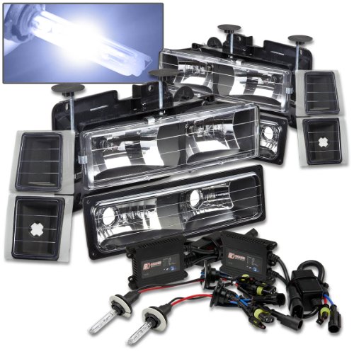 Exterior Accessories Auto Dynasty AD-HLOH-8PC1094BK+9005-12KBLS