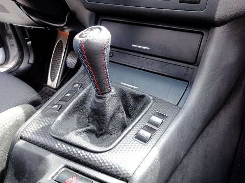 RedlineGoods BMW 3-series shift knob cover Boots RedlineGoods E46shiftknobBL-BT