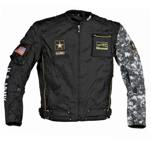 Joe Rocket Men's Military Spec Textile U.S. Army Alpha Motorcycle Jacket black/grey camo medium Jackets & Vests Joe Rocket