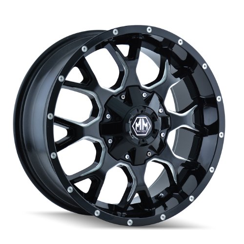 Mayhem Warrior 8015 Black Wheel with Milled Spokes (20x9/16x165.1mm) Car Mayhem 8015-2976M