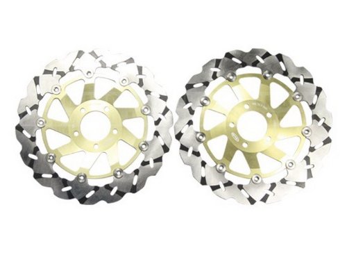 Pair of Motorcycle Racing Front Rear Brake Disc Rotor Fit For KAWASAKI ZX9R NINJA 900 00-01 FRONT - L / R Gold Rotors LUO LUOO-DBS052W005