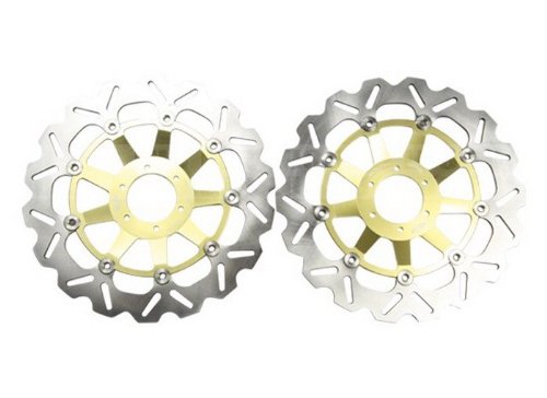 Pair of Motorcycle Racing Front Rear Brake Disc Rotor Fit For Honda CB 1284 01-02 FRONT - L / R Gold Rotors LUO LUOO-DBS062W004