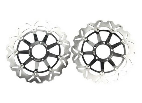 Pair of Motorcycle Racing Front Rear Brake Disc Rotor Fit For DUCATI 848 EVO 850 11 FRONT - L / R Black Rotors Luo Luo LUOO-DBS064W010