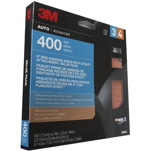 3M (30026) 6 Red 400-Grit Sanding Disc with Stikit Attachment Sanders 3M 30026