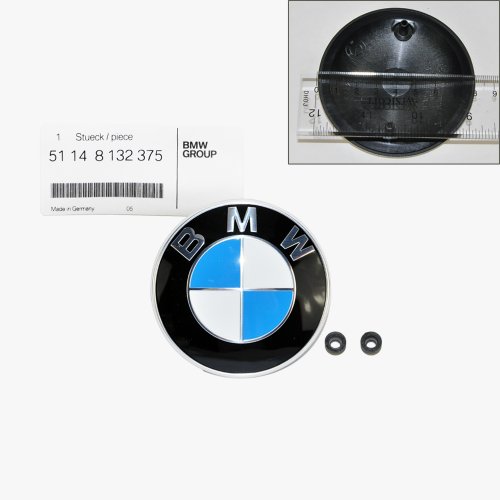 Hood Ornaments 51 14 81 32375 , 51 14 18 07495 , 51148132375 , 51141807495 , 51 14 8 132 375 , 51 14 1 807 495 => BMW Hood Emblem Badge Logo Roundel 82mm With Grommets Genuine Original 375 => 2004 6 Cyl.; E53 X5 / 1975 1976 1977 1978 E12 530i / 1979 1980 1981 E12 528i / 1977 1978 1979 1980 1981 1982 1983 E21 320i / 1978 1979 1980 1981 1982 1983 1984 E23 733i / 1985 E23 735i / 1986 E23 L7 , 735i / 1977 E24 630CSi / 1978 1979 1980 1981 1982 1983 1984 E24 633CSi / 1985 1986 1987 1988 1989 E24 635CSi / 1987 E24 L6 / 1987 1988 E24 M6 / 1985 E28 524td / 1982 1983 1984 1985 1986 1987 1988 E28 528e / 1983 1984 E28 533i / 1985 1986 1987 E28 535i / 1988 E28 M5 / 1986 1987 1988 E30 325 / 1984 1985 1991 992 E30 318i / 1991 E30 318is / 1984 1985 1986 1987 E30 325e / 1986 1987 E30 325es / 1987 1988 1989 1990 1991 E30 325i / 1987 1988 1989 1990 1991 E30 325is / 1988 1989 1990 1991 E30 325iX / 1988 1989 1990 1991 E30 M3 / 1987 1988 1989 1990 1991 1992 E32 735i / 1988 1989 1990 1991 1992 E32 735iL / 1993 1994 E32 740i 740iL / 1988 1989 1990 1991 1992 1993 1994 E32 750iL / 1989 1990 1991 1992 1993 1994 1995 E34 525i / 1993 E34 525iT / 1994 1995 E34 530i 540i / 1989 1990 1991 1992 1993 E34 535i / 1991 1992 1993 E34 M5 / 1992 1993 1994 1995 1996 1997 1998 E36 318i / 1992 1993 1994 1995 1996 1997 E36 318is / 1995 1996 1997 1998 1999 E36 318ti / 1998 1999 E36 323i / 1998 1999 E36 323is / 1994 1995 E36 325i / 1992 1993 1994 1995 E36 325is / 1996 1997 1998 1999 E36 328i 328is / 1994 1995 1996 1997 1998 1999 E36 M3 / 1996 1997 E36 Z3 / 1995 1997 198 1999 2000 2001 E38 740i / 1995 1996 1997 1998 1999 2000 2001 E38 740iL / 1995 1996 1997 1999 2000 2001 E38 750iL / 1997 1998 1999 2000 E39 528i / 2001 2002 2003 E39 530i / 1997 1998 1999 2000 2001 2002 2003 E39 540i / 2000 2001 2002 2003 E39 M5 / 2000 E46 323Ci / 1999 2000 E46 323i / 2001 2002 2003 2004 2005 E46 325Ci 325i 325xi / 2000 E46 328Ci / 1999 2000 E46 328i / 2001 2002 2003 2004 2005 2006 E46 330Ci M3 / 2001 2002 2003 2004 2005 E46 330i 330xi OE 51-14-8-132-375 x1 / 51-14-1-807-495 x2