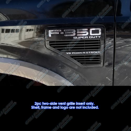 Fits 2008-2010 Ford F250/F350/F450/F550 Black Side Vent Grille Grill Insert #F65542H Grille Inserts APS F65542H
