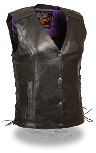 Milwaukee Women's Leather Vest (Black/Purple, Medium) Jackets & Vests Milwaukee ML1293-M-BLK/PURPLE