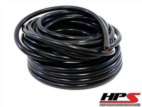 HPS 1/4 (6mm) High Temp Reinforced Silicone Heater Hose Black x 250 Feet Radiator HPS HTHH-025-BLKx250