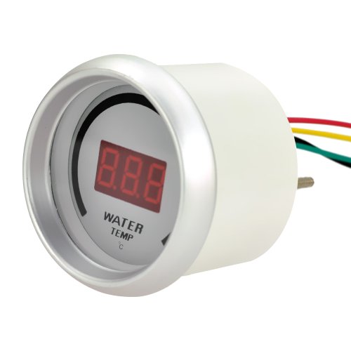 WHITE UNIVERSAL CAR MOTOR 20LED ANALOG 52mm DIGITAL WATER TEMP TEMPERATURE GAUGE Water Temp Bestfavor 003C017053