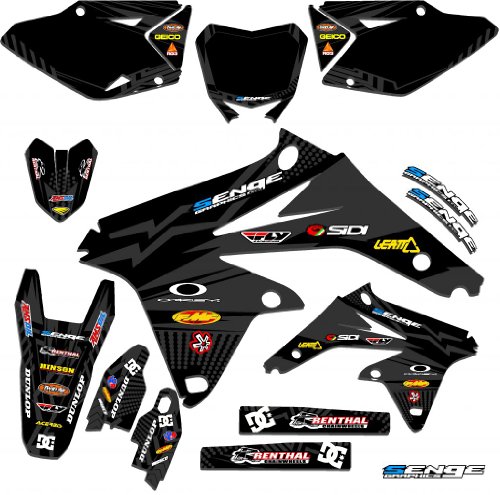 Senge Graphics 2008-2014 Suzuki RMZ 450 Mayhem Black Graphics Kit Decals Senge Graphics Inc. SGDBSUZ032P17