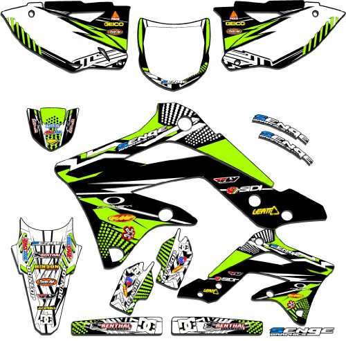 Senge Graphics 2012 Kawasaki KXF 450, Mayhem Green Graphics Kit Decals Senge Graphics Inc. SGDBKAW038P31