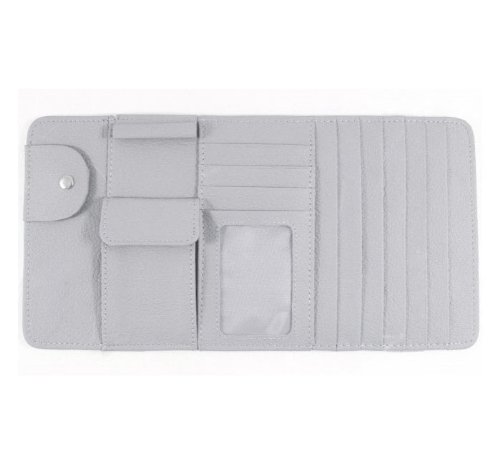 New Multi-function 7pcs Disks CD DVD Glasses Cards Sotre Case Holder Bag for Auto Vehicle Truck Sun Visor Organizer Beige (Gray) CD Storage Cases Tocas LA-BAGL359