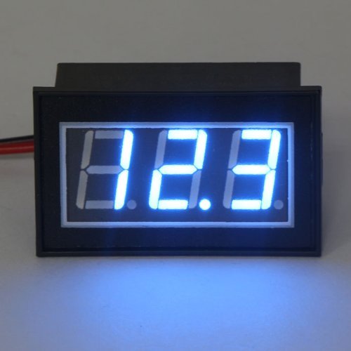 RioRand DC 12/24V Waterproof Digital Volt Panel Meter 4.5-30V Blue LED Motorcycle Voltage Gauge Ammeters RioRand RRAPLQWBEQ