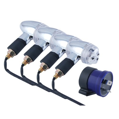 THG With Flasher Relay 4 PCs 12 LED Skeleton Skull Design Motorbike Turn Signals Indicators Blinker Amber Light For Honda Kawasaki Yamaha Suzuki Turn Signal Directional Cams THG MOSCBTL02+MOFRBU-2
