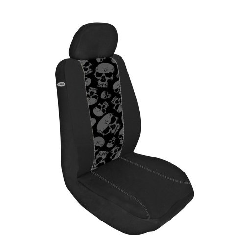 Automotive Innovations Multi-Color Polyester Front Bucket Universal Fit 'Grey Skulls' Zip Switch Insert Accessories Automotive Innovations E 370567