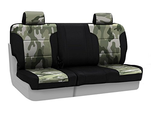 Coverking Front 60/40 Bench Custom Fit Seat Cover for Select Toyota Pickup Models - Neosupreme (Traditional Jungle Camo with Black Sides) Accessories Coverking CSC2PD11TT9391