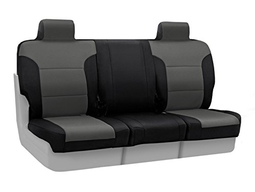 Coverking Front 40/20/40 Custom Fit Seat Cover for Select Dodge RAM 1500 Models - Neoprene (Charcoal with Black Sides) Accessories Coverking CSCF12DG9572