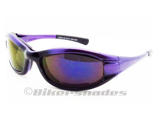 Goggles Bikershades Cayman Blue Mirror purple