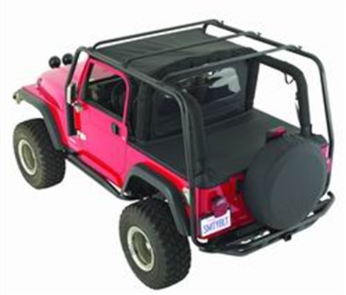 Smittybilt 76716-01 SRC Roof Rack; Black Textured; No Drill Installation; Box 1; Cargo Racks Smittybilt 76716-01