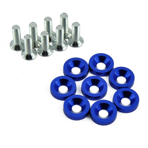 Yiding 8 Sets Car M6 X 20 Headlight Bumper Fender Washer Engine Kit Bolt Screw Blue Head Bolt Sets Yiding 8XSKU20825