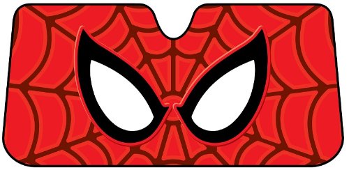 Spider-Man Web and Eyes Marvel Comics Superhero Character Car Truck SUV Front Windshield Sunshade - Accordion Style Sunshades LA Auto Gear 3707R01