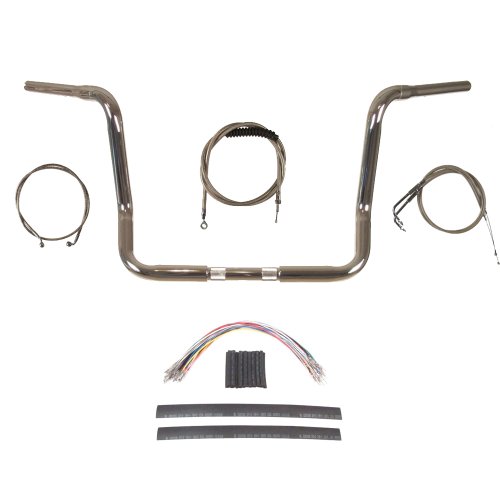 Hill Country Customs 1 1/4 Chrome 14 Ape Hanger Handlebar KIT for 2007 Harley-Davidson Electra Glide Street Glide models BC-HC-BB14C-ESG07 Handlebars Hill Country Customs BC-BB14C-ESG07