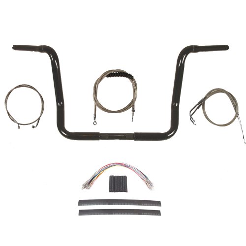 Hill Country Customs 1 1/4 G Black 14 Ape Hanger Handlebar KIT for 2007 Harley-Davidson Electra Glide Street Glide models BC-HC-BB14GB-ESG07 Handlebars Hill Country Customs BC-BB14GB-ESG07