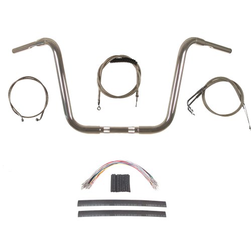 Hill Country Customs 1 1/4 Chrome 14 Ape Hanger Handlebar KIT for 1996-2006 Harley-Davidson Road Glide & Road King BC-HC-11414C-RGK06 Handlebars Hill Country Customs BC-11414C-RGK06