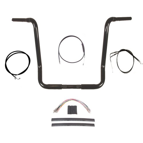 Hill Country Customs 1 1/4 G Black 18 Ape Hanger Handlebar KIT for 1990-1995 Harley-Davidson Electra Glide models BC-HC-BB18GB-EG95-BC Handlebars Hill Country Customs BC-BB18GB-EG95B