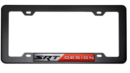 BLACK CARBON FIBER Look LICENSE Plate Tag FRAME with SRT DESIGN Street Racing Technology Aluminum Emblem Badge Nameplate Logo Decal Rare JDM for Dodge Challenger Charger Viper Neon Caliber Crossfire Firepower Super Bee Drag Pak Tomahawk Magnum Ram Chrysler 300C Nassau Jeep Grand Cherokee SRT-4 SRT-6 SRT-8 SRT-10 2.4L I4 215HP GEMA 285HP Turbo Turbocharged 3.2L V6 E32 349HP 350HP Mercedes Benz AMG 6.4L Chrysler V8 392 Hemi 470HP 6.1L 425HP SRT 4 6 8 10 ACR 8.3L Liter V10 03 04 05 06 07 08 09 10 11 12 13 14 2003 2004 2005 2006 2007 2008 2009 2010 2011 2012 2013 2014 Frames ERPART 100-ERPLFCFEMB399