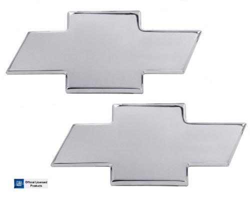 2011-2014 Chevrolet Silverado 2500 3500 Polished Billet Bowtie w/o Borders Front Grille & Rear Tailgate Emblems By AMI Emblems