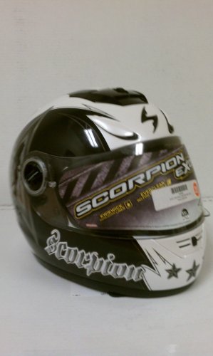 Scorpion EXO-700 Hollywood Helmet Black/White 2X-Large Helmets Scorpion 894665-2XL
