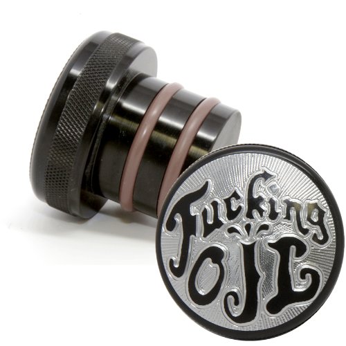 Speed Dealer Black Fucking Oil Cap for 1965-1999 Harley Sportster Softail Dyna Touring Oil Tanks Speed Dealer Customs SD-OC-BK-FO-14