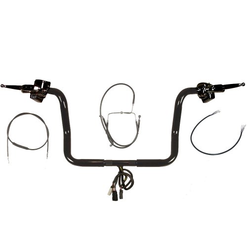 Hill County Customs 1 1/4 BBlack 12 Ape Hangers Kit for 2008-2013 Harley-Davidson Street Glide w/Cruise, No ABS Brakes CP-HC-BB12GBB-SG08-RC Handlebars Hill Country Customs CP-BB12GBB-SG08C