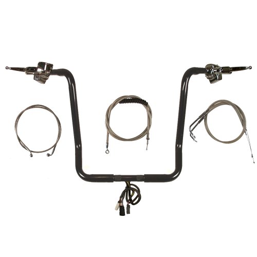 Hill County Customs 1 1/4 Black 18 Ape Hangers Kit for 1996-2006 Harley-Davidson Electra Glide w/Radio, No Cruise - CP-HC-BB18GB-EG06-R Handlebars Hill Country Customs CP-BB18GB-EG06R