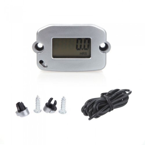 Sky Buddy Digital Hour/Tach Meter Gauge Tachometer Resettable LCD 99999h/30600RPM Silver Tachometers Sky Buddy ST409