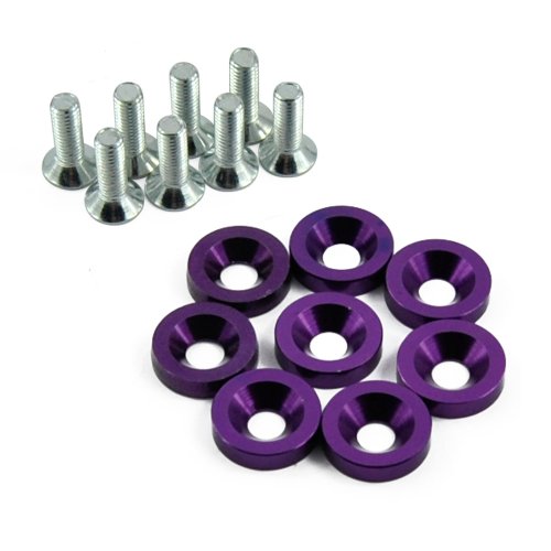 Yiding 8 Sets Car M6 X 20 Headlight Bumper Fender Washer Engine Kit Bolt Screw Purple Head Bolt Sets Yiding 8XSKU20826