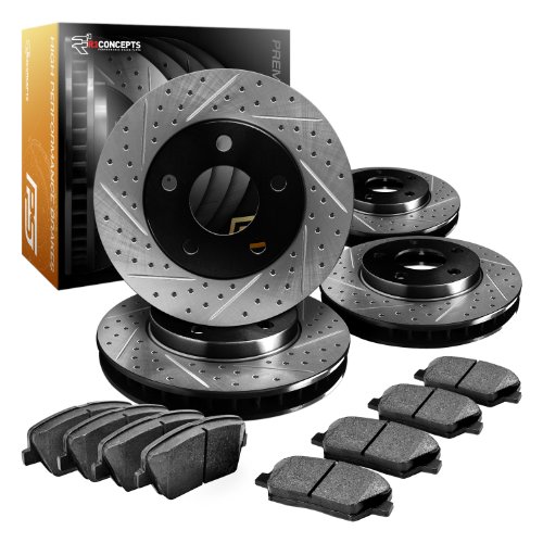 R1 Concepts CPDS10551 Premier Series Drilled And Slotted Rotors And Ceramic Pads - Front and Rear Brake Kits R1 Concepts CPDS10551