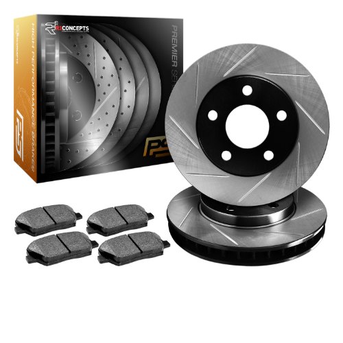 R1 Concepts KPS10423 Premier Series Slotted Rotors And Ceramic Pads - Front Brake Kits R1 Concepts KPS10423