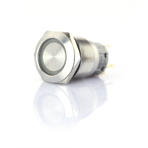 TabStore Push Button Switch 19mm Hole Latching Type 12V Blue LED Power Push Button for Car Motor Power Starting Device Pushbutton Switches TabStore JH_B_LA0169