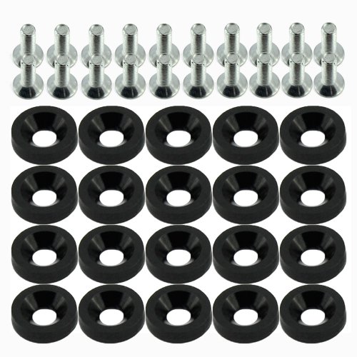 Yiding 20 Sets Car M6 X 20 Headlight Bumper Fender Washer Engine Kit Bolt Screw Black Head Bolt Sets Yiding 20XSKU20827