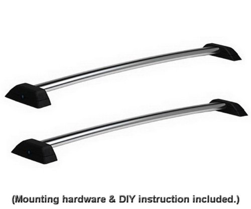TYGER 2pc Silver Aluminum Roof Rail Cross Bars fit 06-10 Hummer H3 Cargo Bars Tyger Auto TG-HU2C1001S